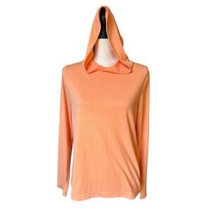 HUK Waypoint Long-Sleeve Hoodie Sweatshirt Women's Small LightOrange Lightweight